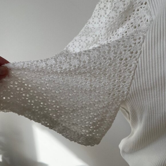 GAP Puff Sleeves Rib T-Shirt - EUC - Picture 3 of 8